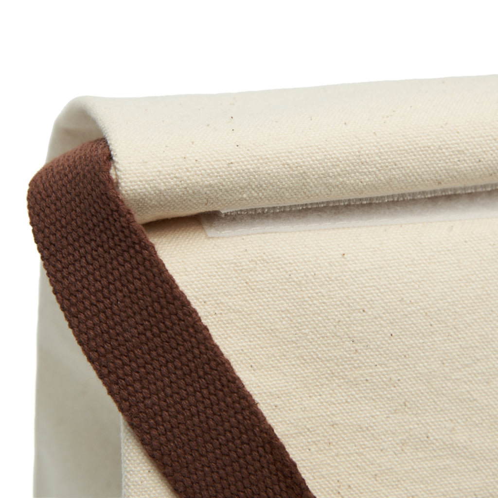 Modern Red & Orange "STAYFRESHH" Canvas Lunch Bag With Strap