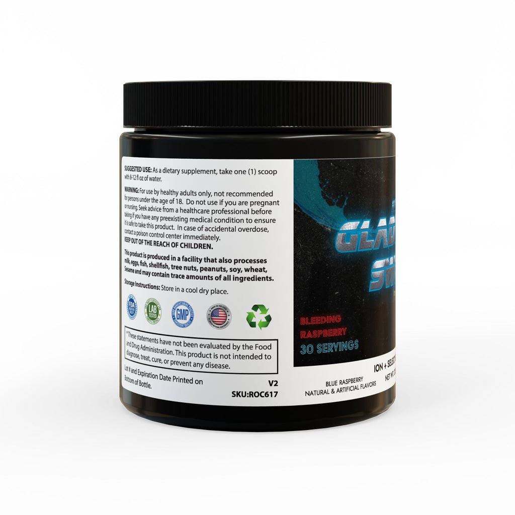 “GLADIATOR SWEAT" ION + Select Electrolyte Powder ZERO CAFFEINE (225g, 7.9oz)