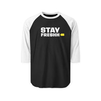 Classic Black & White "STAYFRESHH" Unisex Three-Quarter Sleeve Tee