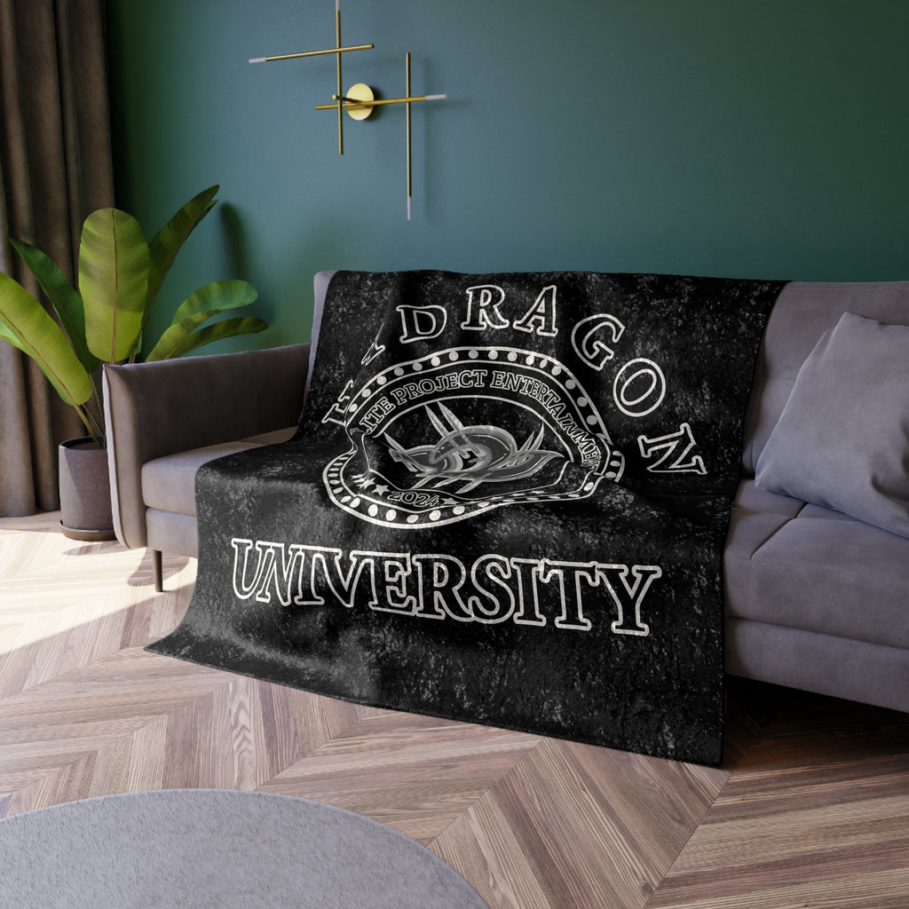 Hydragon University Crushed Velvet Blanket