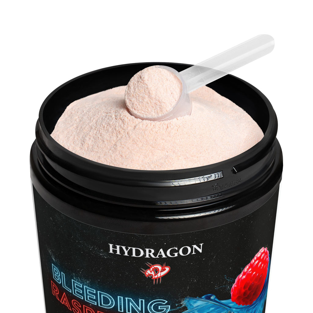 Hydragon "BLEEDING RASPBERRY" ION + Select Electrolyte Powder ZERO CAFFEINE (225g, 7.9oz)